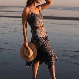 Ralph Lauren Blue and White Midi Dress